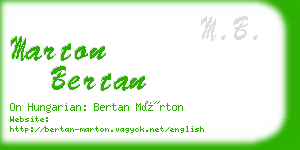 marton bertan business card